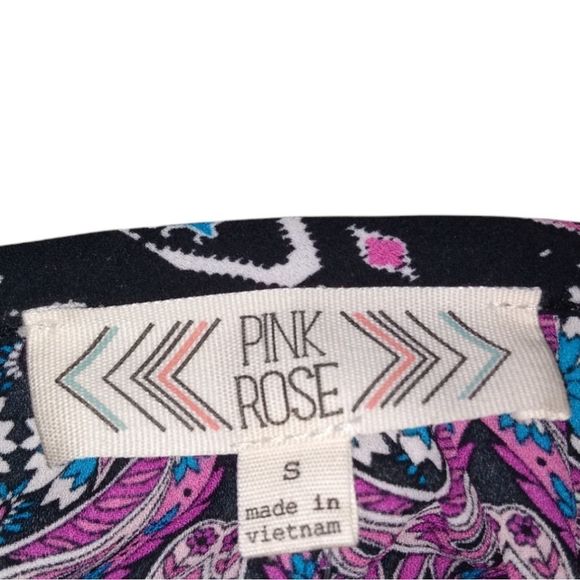 Pink Rose Black Fuchsia Tribal Tile Halter Tank - Picture 3 of 10